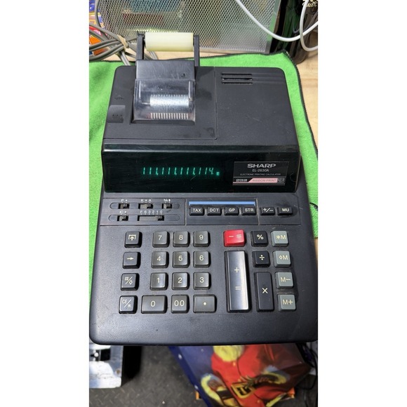 Sharp EL-2630A Printing Calculator 12 Digit 2-Color Ribbon Tested Working - Picture 3 of 12